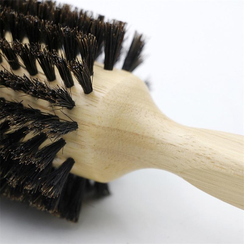 Sizes Handle 6 Wood Boar Bristles Round Brush Removable Tail Professional Barber Salon Hairdressing Hair Brush Hair Round Comb