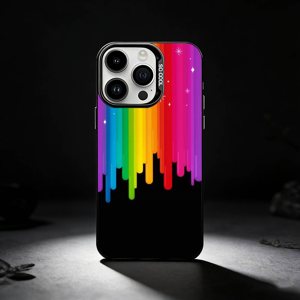 Gay Lesbian LGBT Rainbow Phone Case For iPhone 17,16,15,14,13,12,11 Plus,Pro Max,XS,Colored silver phone case