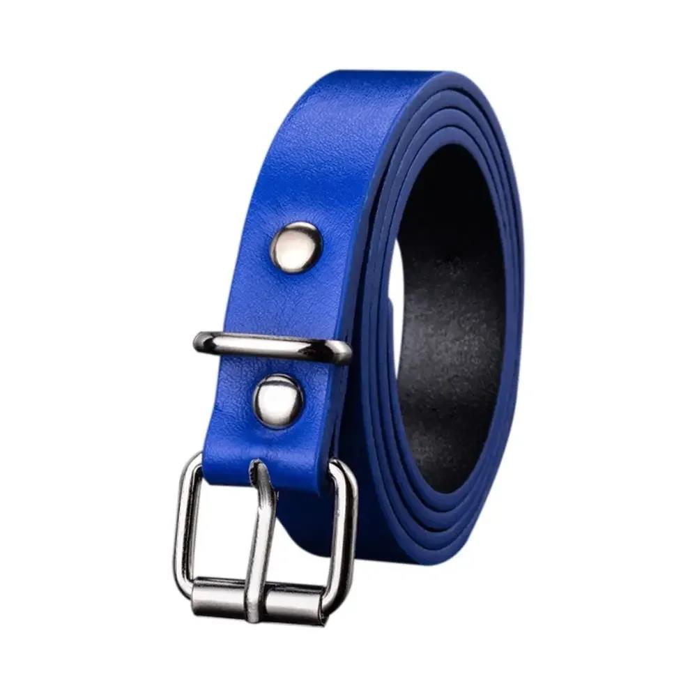 1PC Children PU Leather Belt - Adjustable Waist Strap With Metal Buckle For Jeans Pants And Dresses