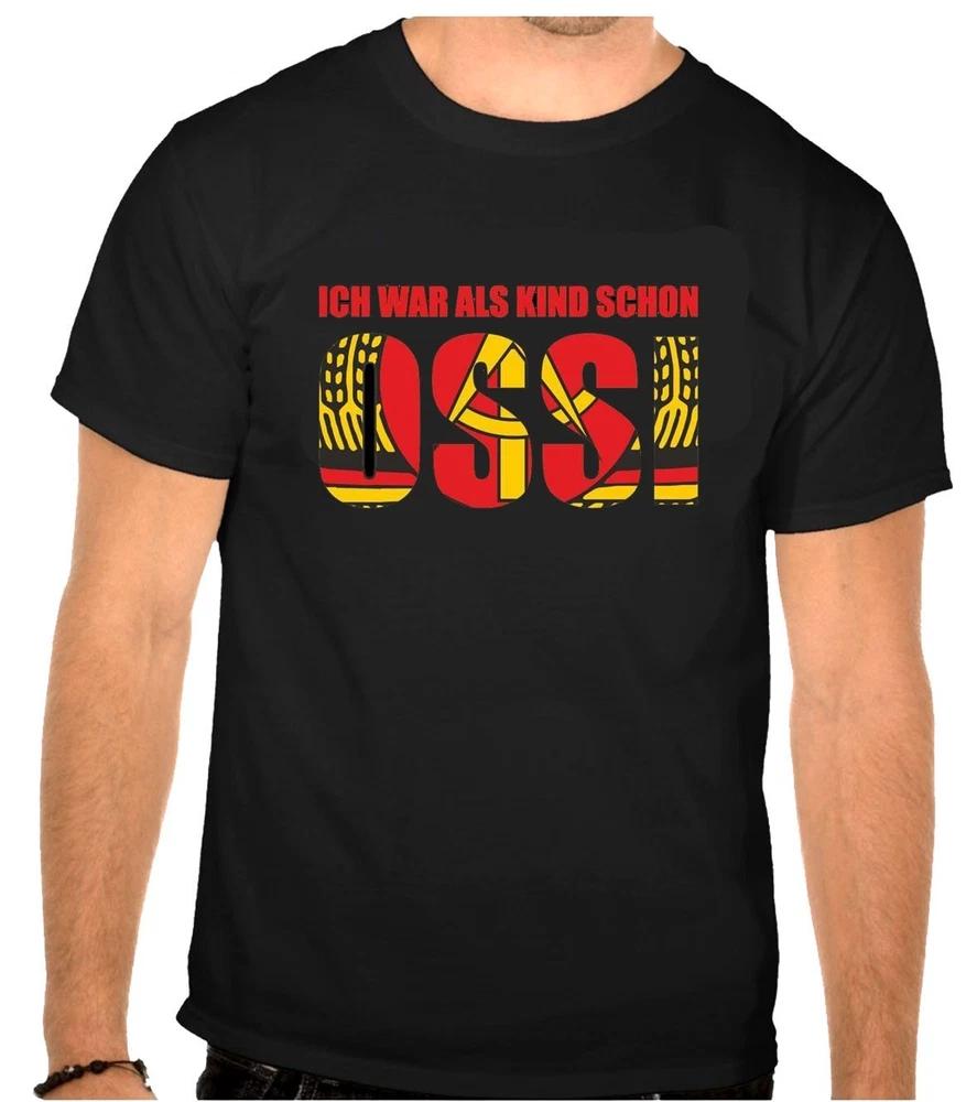 Gdr I Was As A Child Already Ossi Logo Black TShirt 1261