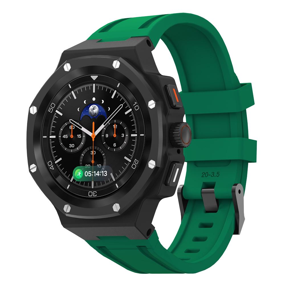 Роскошный комплект для модификации Samsung Watch 8 40 мм 44 мм Металлический корпус+Резиновый ремешок для Watch 8 Classic 46 мм Комплект для переделки Аксессуары