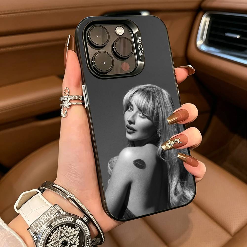 Singer S-Sabrina C-Carpenter Phone Case For IPhone17 16 11 12 13 14 15 16 Pro Max Plus Cover Colored Silver Funda Bumber