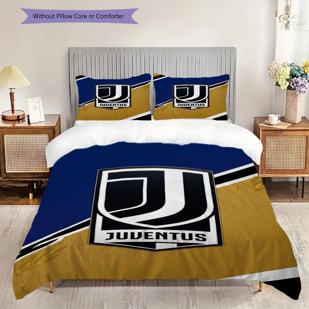 Juventus Football Club Emblem Bedding (1 * duvet cover + 2 * pillowcase, without core) Christmas birthday gift Duvet cover and pillowcase Bedding set