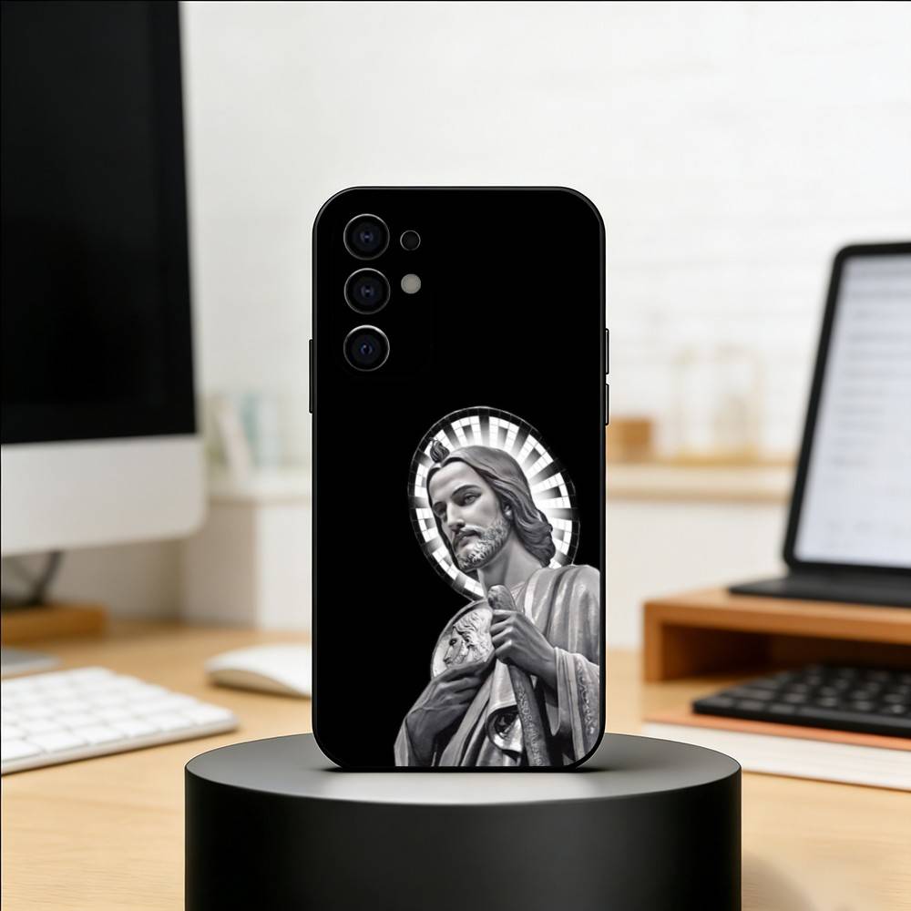 Judas the Loyal San Judas Tadeo Phone Case For Samsung S25,S24,S21,S22,S23,S30,Ultra,S20,Plus,Fe,Lite,Note,10,Black Cover