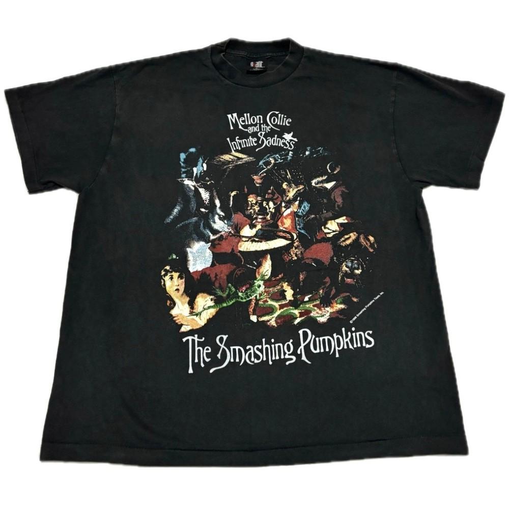 Винтажная футболка The Smashing Pumpkins XL черная Mellon Collie одинарной строчки РЕПРИНТ