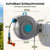 30m Automatic Garden Hose Reel Wall-Mounted, 9-Way Spray Gun, UV-Resistant, Frost-Resistant