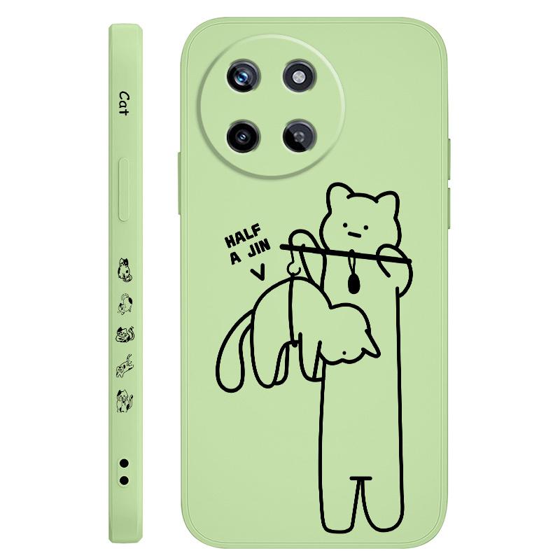 Милый чехол для телефона с тяжелым котом для OPPO Realme 12 11 10 9 9i 8 8i 7 Pro Plus C35 C21Y C25Y C25 4G 5G, жидко-силиконовый чехол