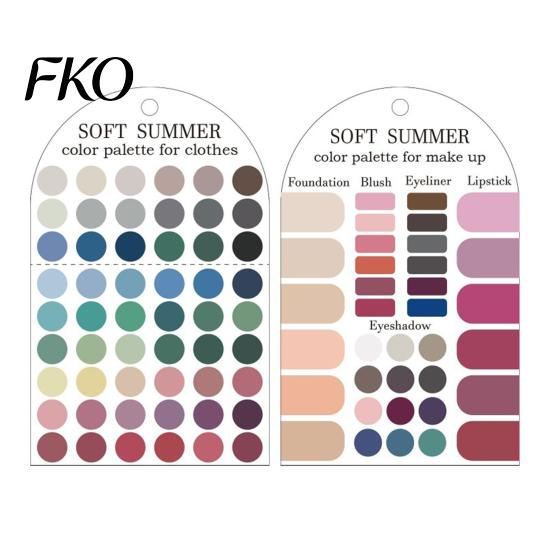Color Matching Analysis Card 2Pcs Summer Cards Set, Portable Seasonal Palette Card, Acrylic Personal Guide for Outfits & Makeup Season
