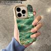 Phone Case: 2D flat lambskin suitable for iPhone 18 17 16 15 14 13 Pro film protective case, gilded waves, Christmas and Halloween gifts