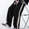 Spring and Autumn Men's New Vintage Side Strip Stitching Loose Straight-Leg Sports Trousers