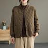 Женская хлопковая куртка Ling Grid Cotton с длинными рукавами, однотонное короткое свободное повседневное пальто в стиле Харадзюку для осени и зимы