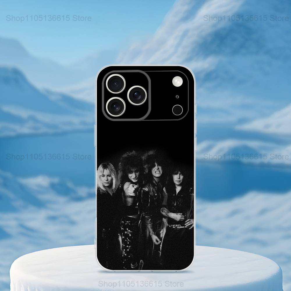 Ремешок M-MOTLEY C-Crue Rock Для iPhone 16,13,12,11,17,14,15,Pro,Max,Plus,X,XS,XR,SE,Mini Прозрачный Мягкий силиконовый Чехол