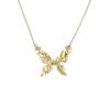 French Vintage Clover Necklace Earrings Set Zircon Butterfly Pendant Long Chain Women