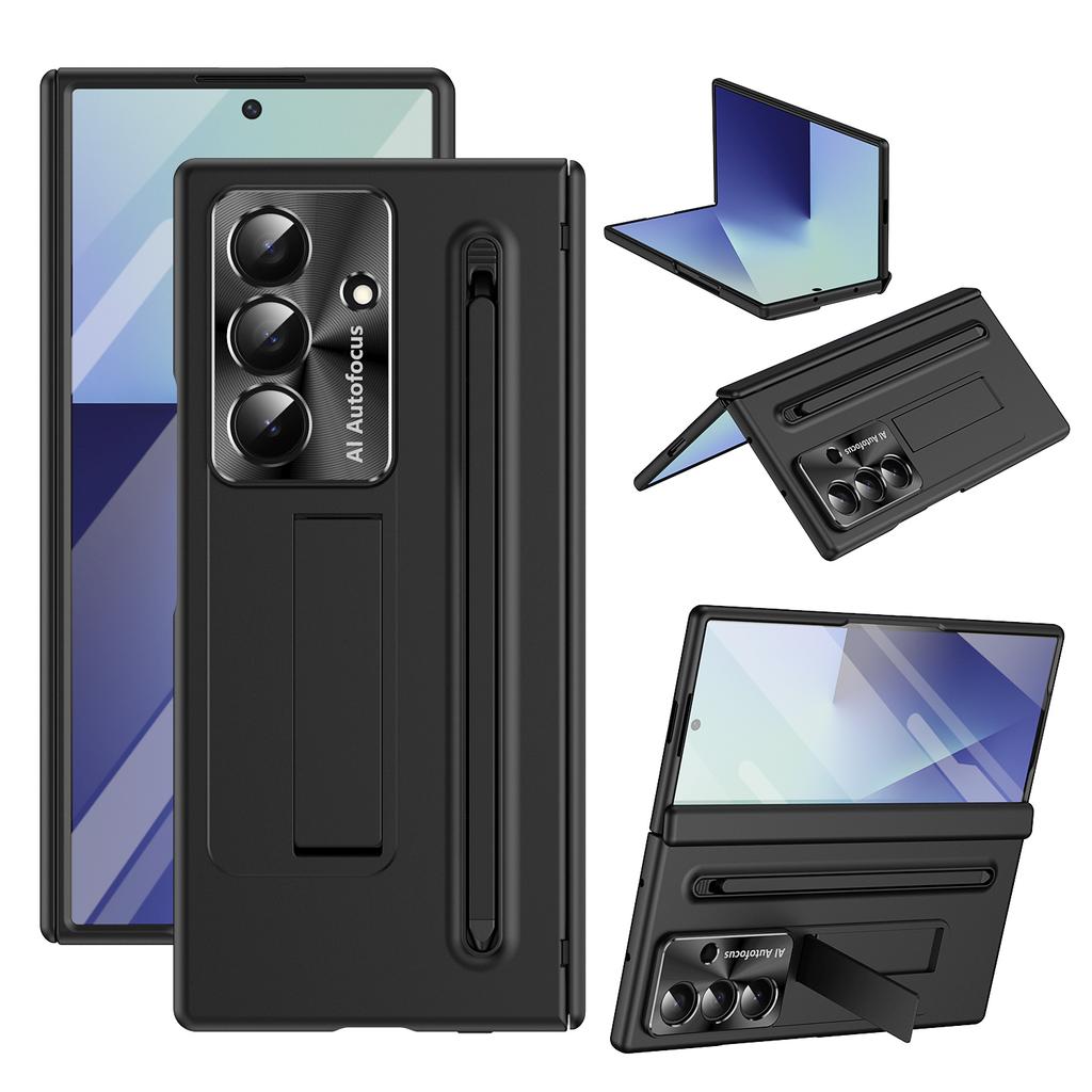 For Samsung Galaxy Z Fold7 5G Case PC Cell Phone Cover with Kickstand and Stylus Pen