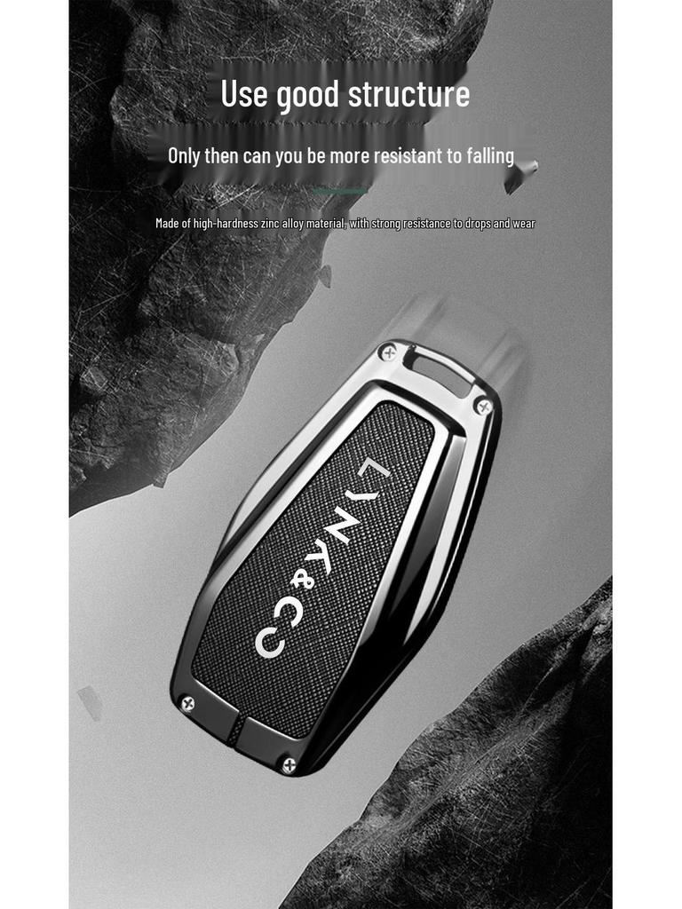 Защитная крышка для ключа Lynk & Co 03: Высококачественная креативная мужская ракушка и пряжка (Модель 2024 года)