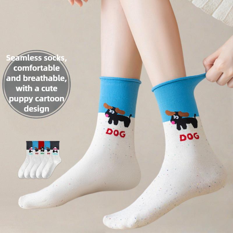 Женские весенне-осенние новые милые мультяшные спортивные носки-трубы из хлопка