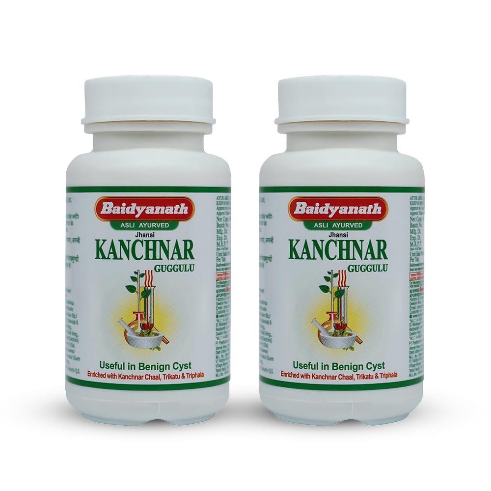 Baidyanath Asli Ayurved Jhansi Kanchnar Guggulu 80 Tablets X Pack of 2 Herbal Supplement for Thyroid & Detox