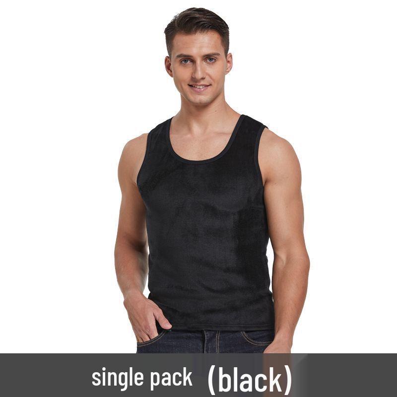 Мужская двухсторонняя флисовая теплая рубашка-жилет с плюшевой подкладкой на осень