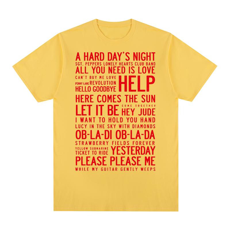 Hey Jude Some of Songs Vintage Tshirt Rock Band Cotton Men T shirt New TEE TSHIRT Womens tops