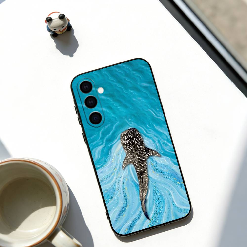 Whale Pattern Phone Case For Samsung Galaxy A73,A72,A71,A70,A53,A52,A51,Others Soft Black Cover
