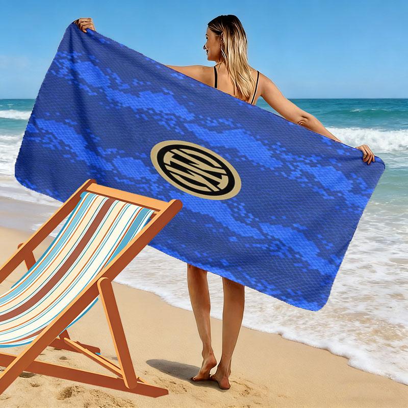 Milan Football Club Print Beach Towel, Large Soft Quick Dry Towel for Beach Camping Swimming
