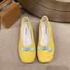 Французские балетки с круглым носком и бантом для девочек, летние новые туфли на плоской подошве для девочек 2025 года, нежные вечерние туфли, одинарные туфли