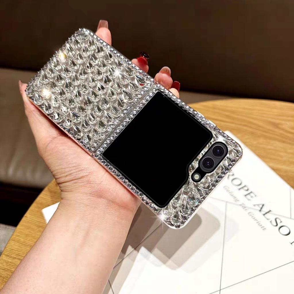 Роскошный складной чехол для телефона со стразами на весь экран для Samsung, инкрустированный бриллиантами, индивидуальный чехол для телефона