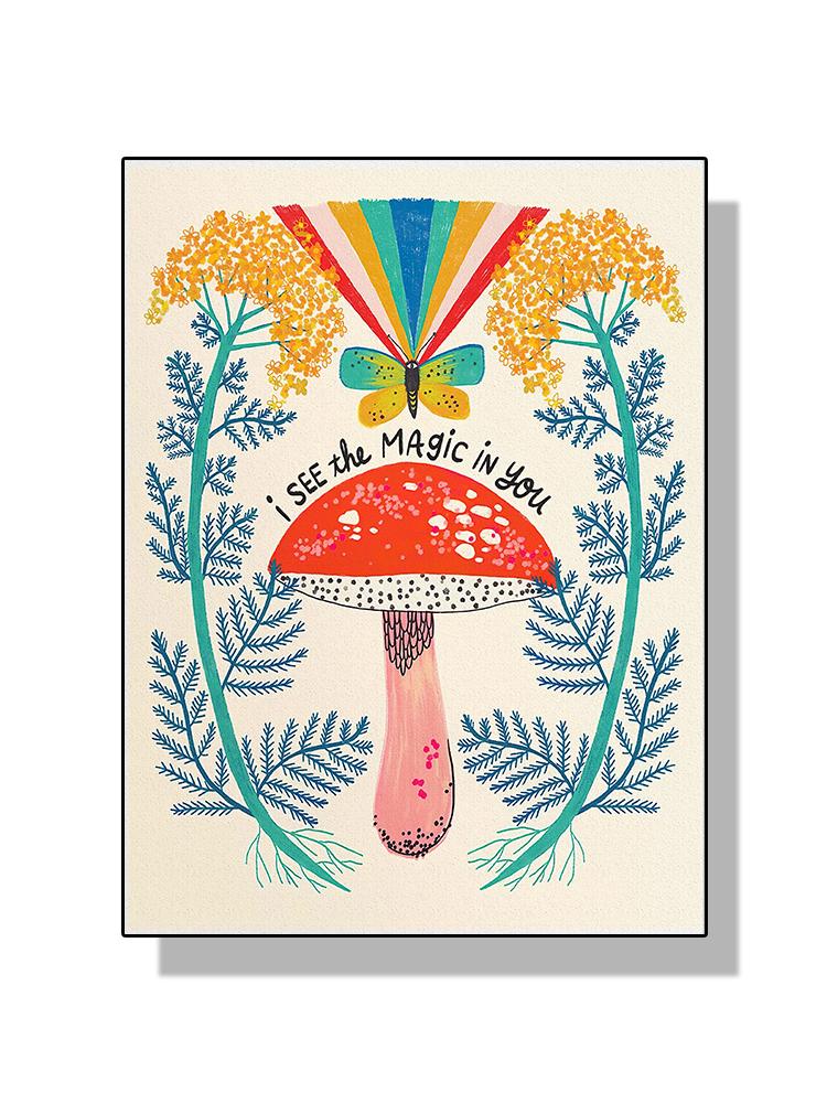 Boho Art вдохновляющая цитата плакат холст картина гриб сердце бабочка птица цветы настенное искусство для современной комнаты домашний декор