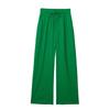 Za2024 Summer New Product Women's Clothes Drawstring Elastic Waist Linen Wide Leg Casual Straight Pants 9929040 401