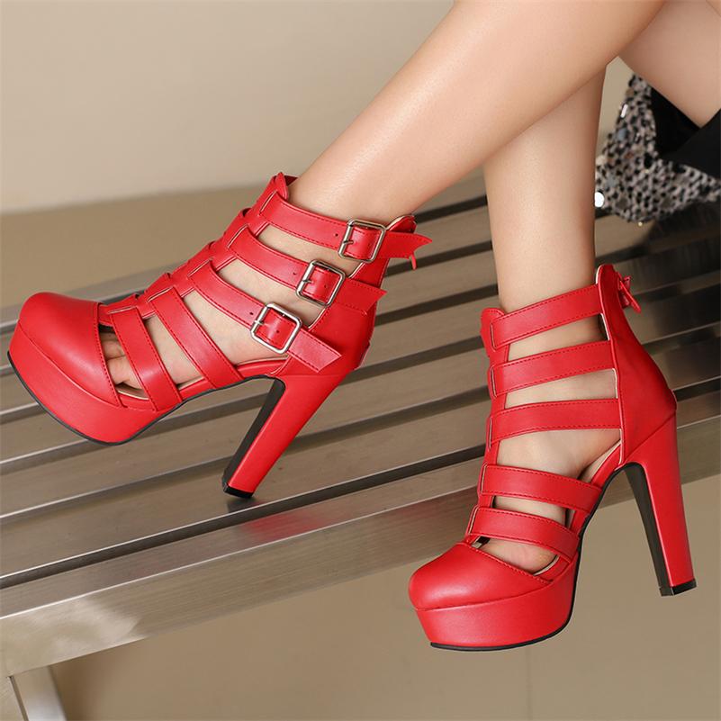 ANNYMOLI женские босоножки с ремешком на щиколотке, круглый носок, толстый высокий каблук, пряжка, платформа, молния, сексуальная женская модная обувь, летняя синяя 46