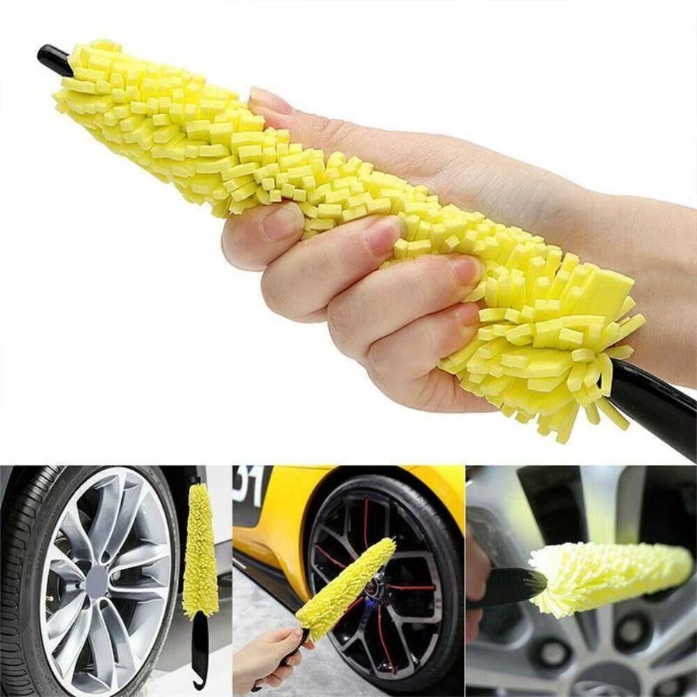 2PCS PP Wheel Cleaner Brush Yellow Wheel Hub Brushes New Scrub Duster  Car Wheel Wash