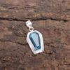 Coffin Swiss Blue Topaz Stone 925 Sterling Silver Sisters Day Birthday Pendant PP-53-8