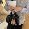 Сумка на плечо Ретро Сумка ручная PU Кожа Boston Bag Элегантная PU Сумка-боулинг Девочки/Женская