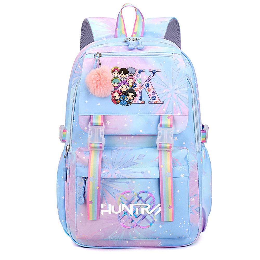 Cute K-Pop Demon Hunters Printed Large Capacity Waterproof Backpack Teenger Student Girl Boy Schoolbag Bookbag Women Large Capacity Travel Bag