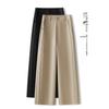 Khaki Women's Wide-Leg Pants: Spring & Autumn 2025 Slim-Fit, Straight-Leg Fashionable Suit