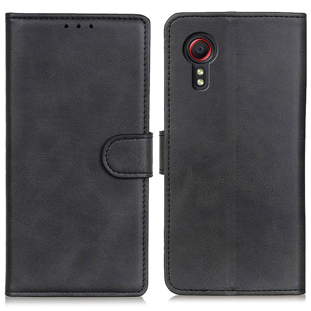 Кожаный чехол с текстурой коровьей кожи для Samsung Galaxy Xcover7 с кошельком и подставкой