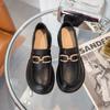 The First Layer of Cowhide Women's Shoes Spring and Autumn New British Style One-pedal Casual Soft Leather Leather Single Shoes Loafers Women