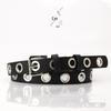 Women's Fashion Punk Style Hollow Decorative PU Belt with Atmospheric Eye Straps for Jeans
