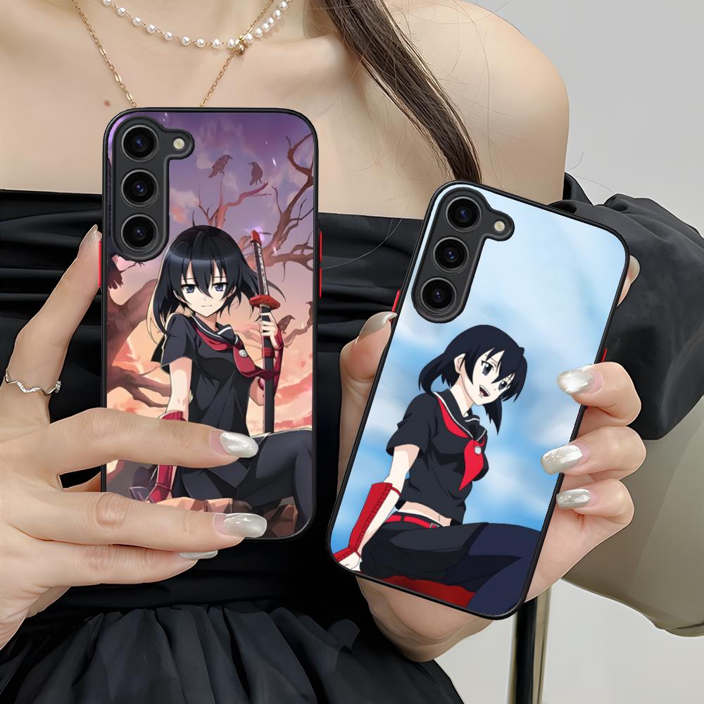 Akame Kurome Silicone Mobile Phone Case for Samsung Galaxy S26 S25 S24 S23 S22 S21 Plus FE Ultra Colorful Cover