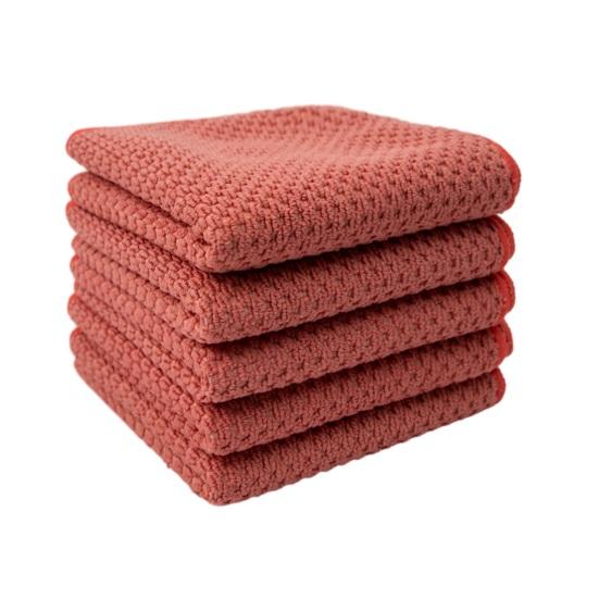 5Pcs Microfiber Dishcloths Absorbent Rag Kitchen for Washing Dishes Cleaning Cloth Textured Reusable Wiping Glassware