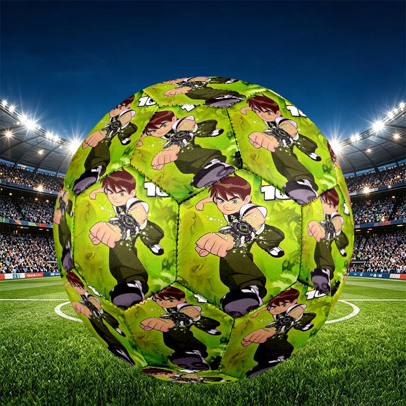 Ben 10 Cartoon Print Size 5 Soccer Ball, PU Wear Resistant Football for Match Training and Daily Practice, Birthday Gift for Soccer Fans