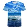 Summer Seaside Scenery Graphic T Shirts Fashion Men's T-shirts With Casual Beach Style 3D Print Nature Landscape Pattern T-shirt
