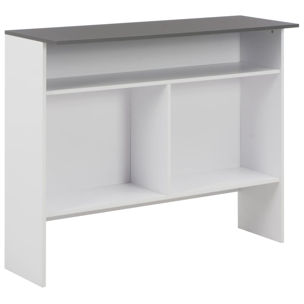Bar Table with 2 Table Tops White and Grey 130 x 40 x 120 cm