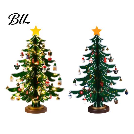 DIY Holiday Countdown Decoration Wooden Christmas Tree Advent Calendar 2026, 24-Day Tabletop Xmas Party Atmosphere Decor Ornaments for Supplies, Home