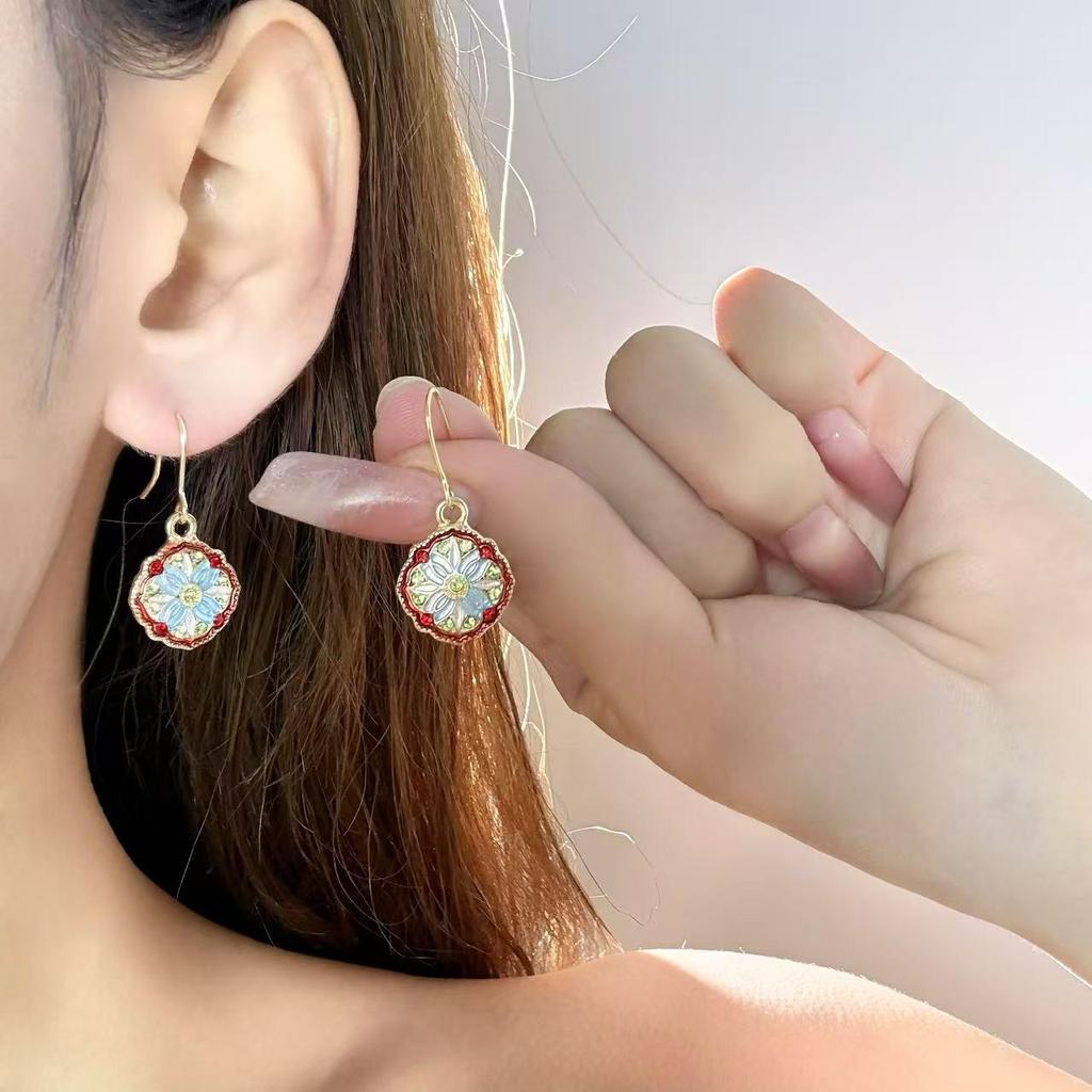 Серьги-кисточки с бамбуковыми листьями из сада Моне: Ретро Этнические Масляные Серьги-Крючки Ханфу для Женщин