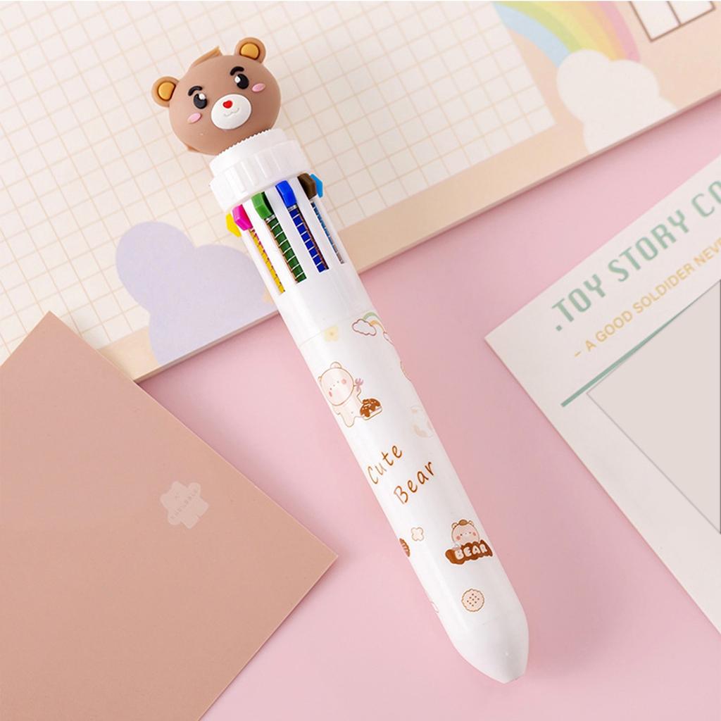 8Pacm 1k 0.5m0-in-1 многоцветная шариковая ручка 10 цветов выдвижные шариковые ручки Bear для школьных принадлежностей для студентов и детей подарки 5 мл