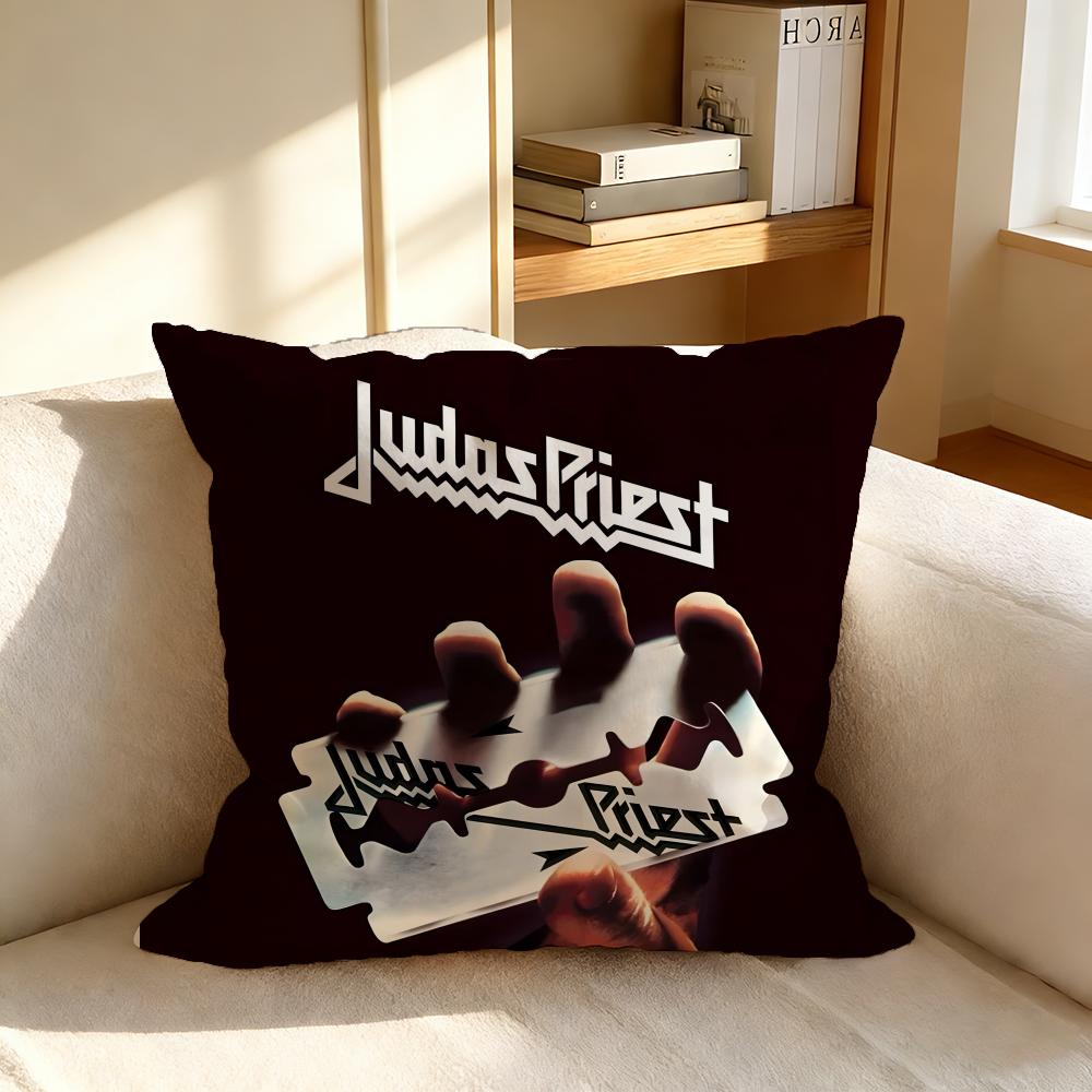 Квадратная наволочка для подушки S-Judas Priest, Винтажная мягкая наволочка для диванной подушки, Декор для дома и Защитная наволочка