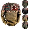 Men's Round Neck Long Sleeve Printed Sweatshirt Fashionable Versatile Casual 3D Digital Printed Top