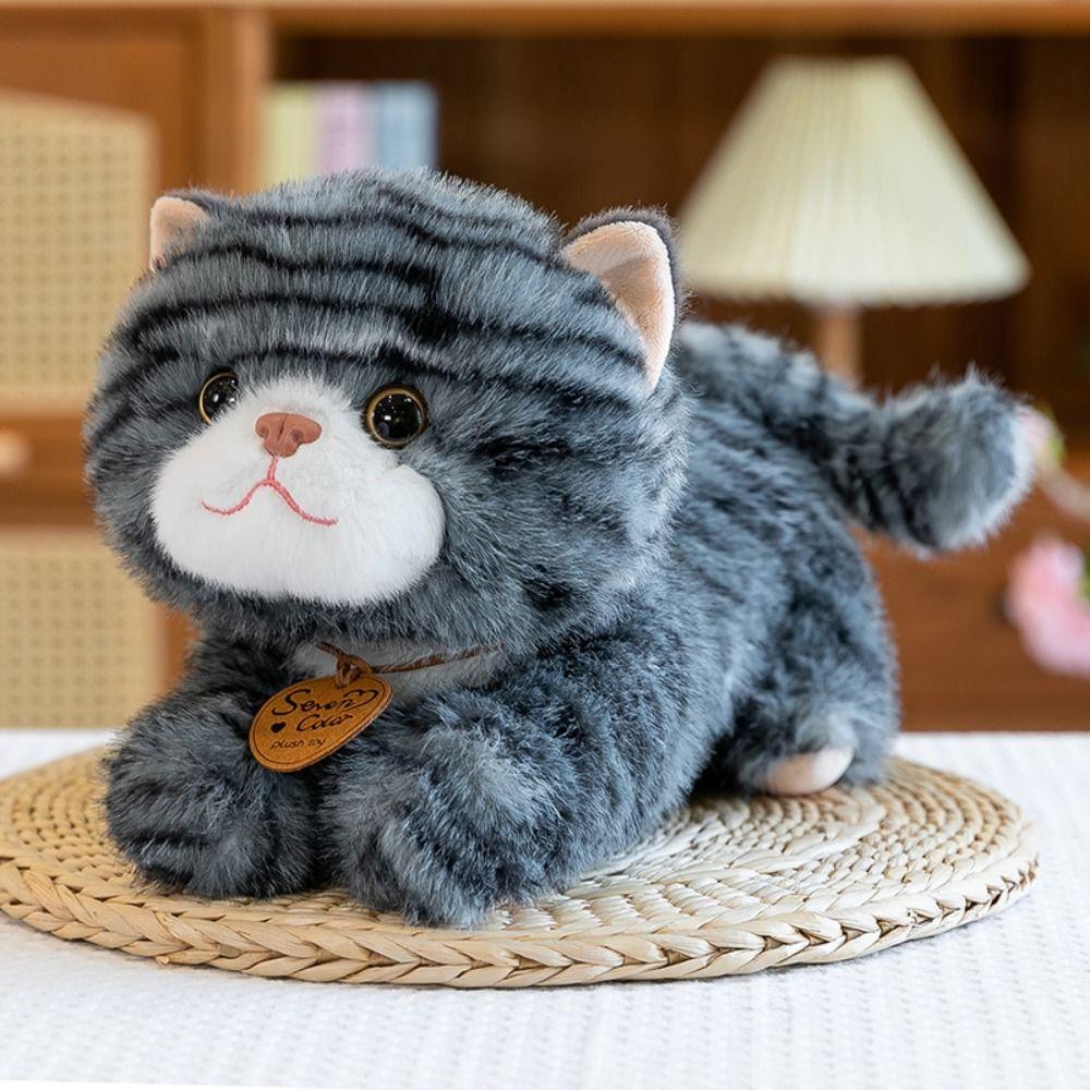 Stuffed Doll Simulation Cat Plush Toys Fluffy Animal Cartoon Kitty Dolls Car Decor