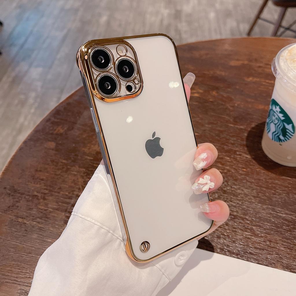 Совместимый с чехлом для Apple iPhone 14 Pro Max, 12 Pro/13 Безрамочный 7p Гальванизированный Защитный Чехол
